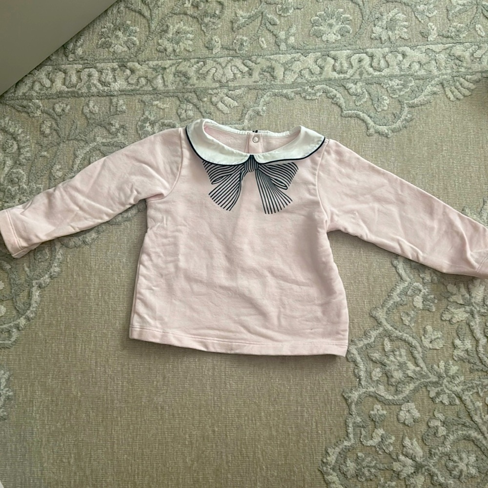 Jacadi Peter Pan long sleeve shirt with printed bow